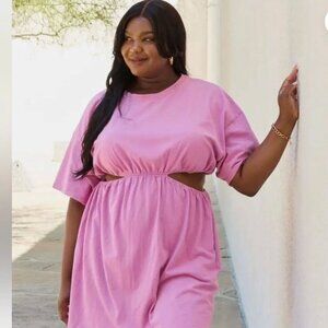 Heyson Women's Dress Summer Field Cut Out Dress Carnation Pink 2xl Plus Size